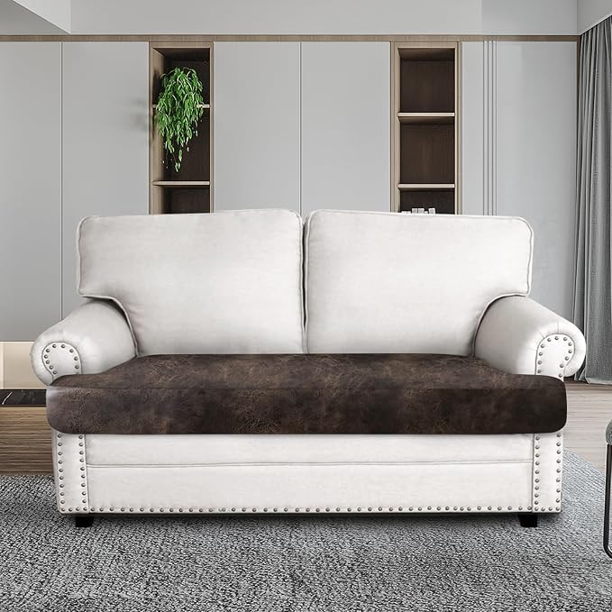 ANARACHON Leather Look Couch Cushion Covers Sofa Seat Slipcovers Sets Couches - Image 2
