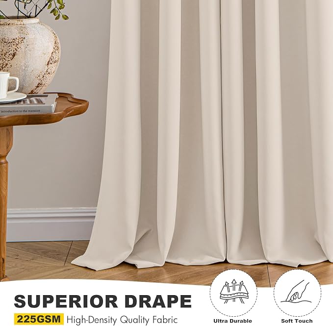 MIULEE Blackout Curtains for Bedroom 2 Panels 40 x 72 Inch Long Champagne | - Image 5
