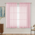 Blush Pink Sheer Curtains 63 Inches Long 2 Panels Set, Light Filtering Sheer by OVZME