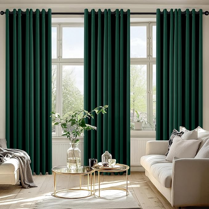 MIULEE Blackout Curtains for Bedroom 2 Panel 50 x 84 Inch Long Hunter Green | - Image 6