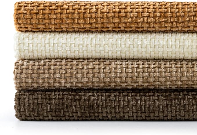 MIULEE Soft Decorative Chenille Fall Pillow Covers Brown 20x20 Pack of 4 | - Image 7