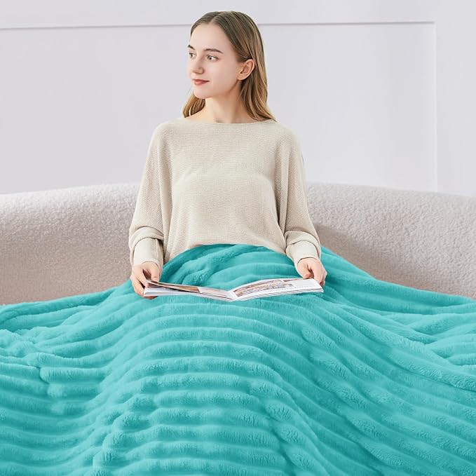 BEDELITE Striped Fleece Throw Blanket, Soft Cozy, Lightweight Warm, - Image 3