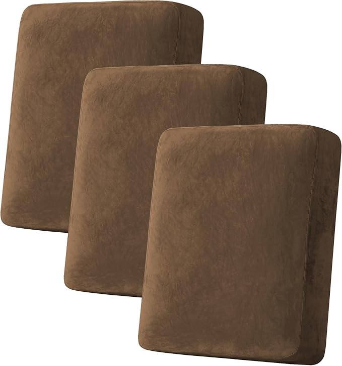 H.VERSAILTEX Velvet Stretch Couch Cushion Cover Plush Cushion Slipcover by HVERSAILTEX