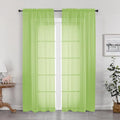 Sheer Lime Curtains for Bedroom Living Room 78 Inches Long 2 Panels Set by OWENIE