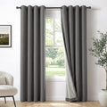 100% Blackout Linen Textured Curtains 72 Inch Long, Dark Gray | 100% Blackout by 100BlackoutShield