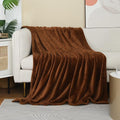 Brown Fleece Plush Throw Blanket 50"x60"for Couch Sofa Fuzzy Cozy Flannel | by JIAHANNHA
