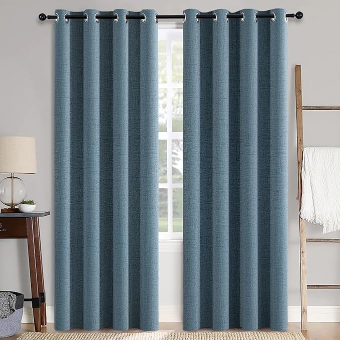 MIULEE 100% Blackout Linen Curtains by MIULEE