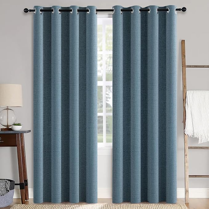 MIULEE 100% Blackout Linen Curtains by MIULEE