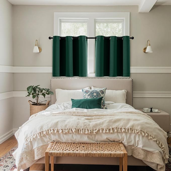 MIULEE Blackout Curtains for Bedroom 2 Panel 40 x 36 Inch Long Hunter Green | - Image 7