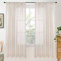 BGment Oatmeal Linen Semi Sheer Curtains 72 Inch Length by BGment