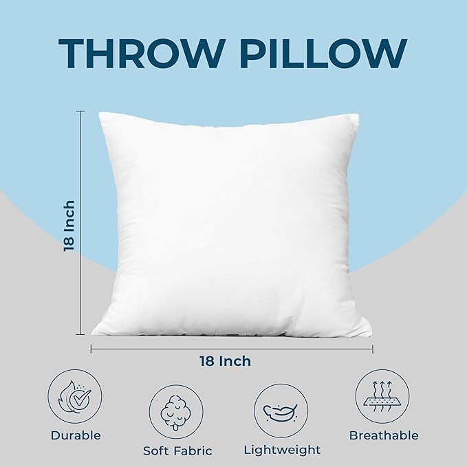 Utopia Bedding Throw Pillows, Decorative 18x18 Pillow Inserts - Image 4