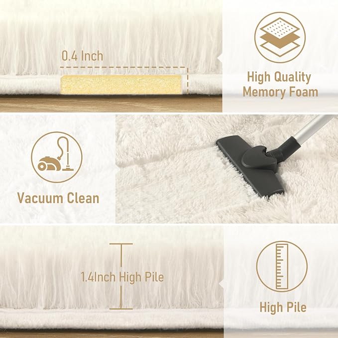 LOCHAS Area Rugs 10x14 Fluffy Living Room Carpets - Image 5