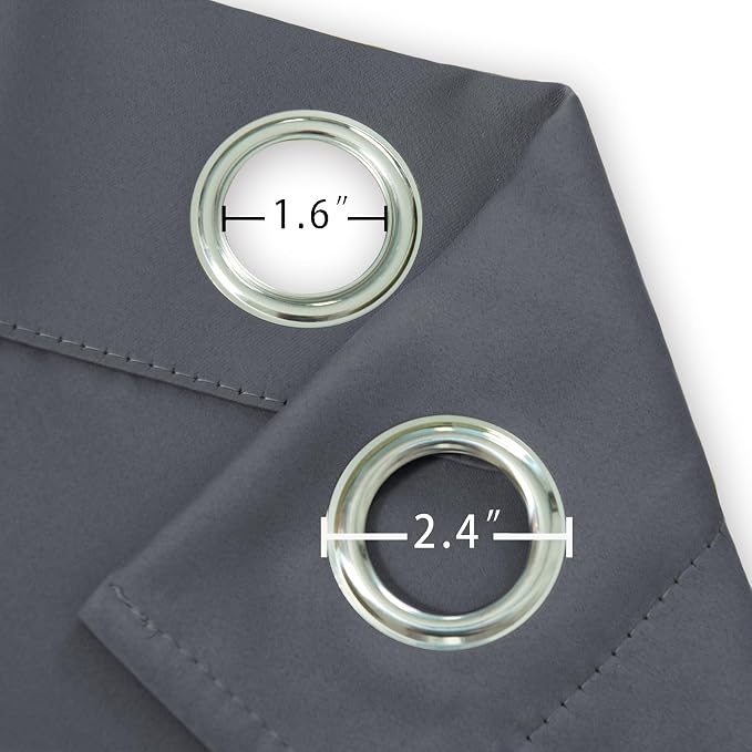 Grey Blackout Curtains 42 x 72 Inch Length/Set of 2 Curtain Panels/Thermal - Image 5