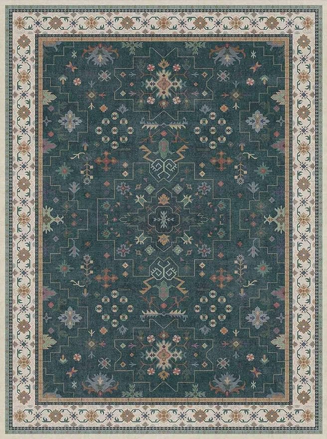 Dark Green Oushak 3x4 Large Entryway Rug - Image 3