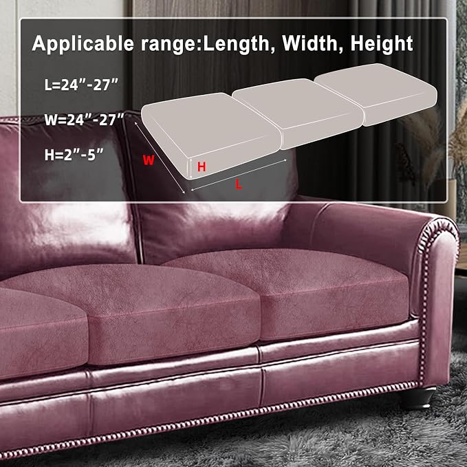 ANARACHON Leather Look Couch Cushion Covers Sofa Seat Slipcovers Sets Couches - Image 3
