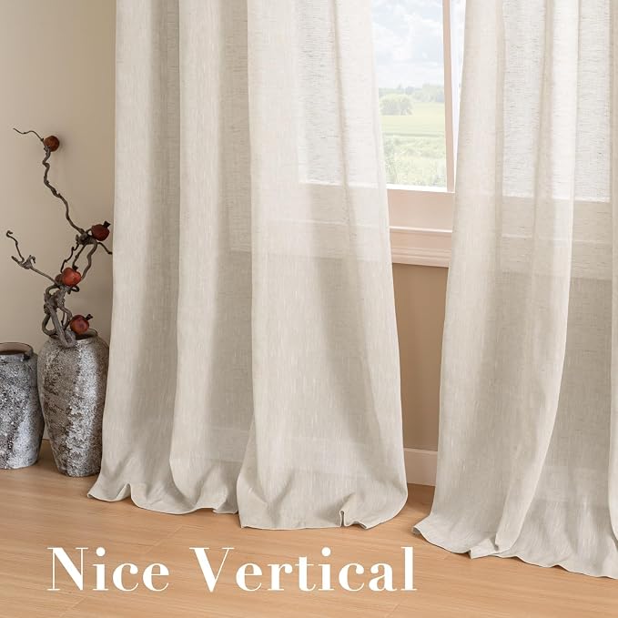 H.VERSAILTEX Linen Curtains 90 inches Long Linen Curtains/Natural Linen Blended - Image 7