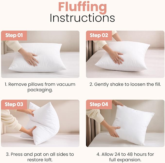 Utopia Bedding 14x14 Pillow Inserts, 2 Pack | Indoor cushion inserts - Image 3