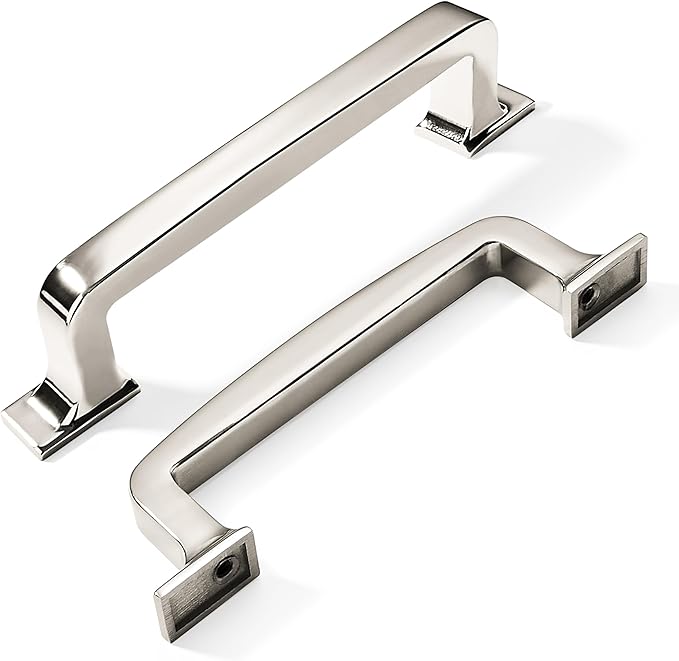 kHTumeWare 10 Pack 5 Inch Cabinet Handles - Polished Nickel Kitchen Hardware - Pulls and Drawer Handles for Cabinets