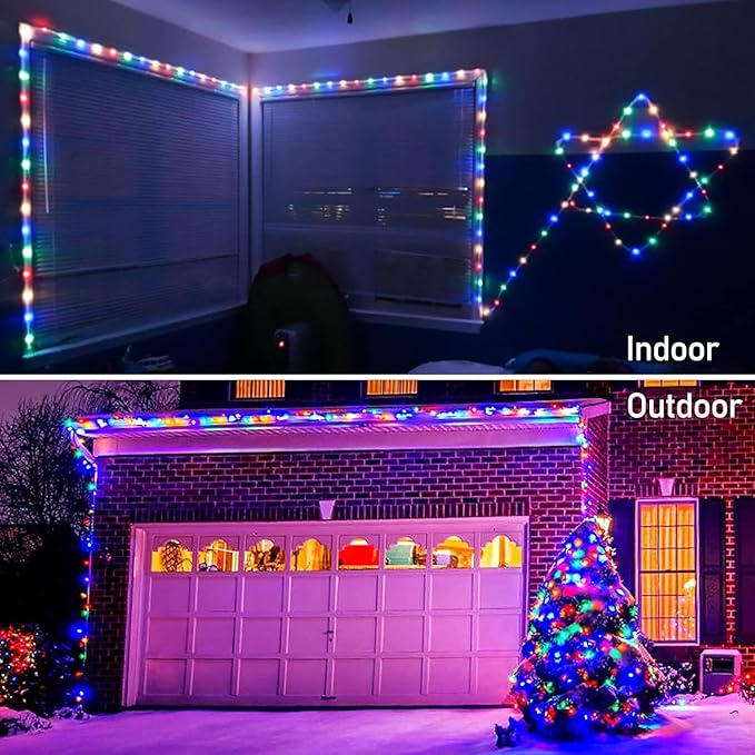 Color Changing Rope Lights String Lights for Bedroom, Battery Powered Light Strip 40ft 8 Modes Hanging Fairy Lights with Remote for Camping Halloween Christmas, 2 Pack