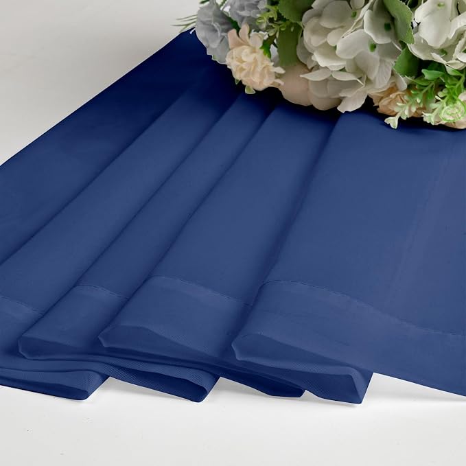 Royal Blue Sheer Curtains 96 Inches Long 2 Panels, Farmhouse Voile Sheer Curtain - Image 7