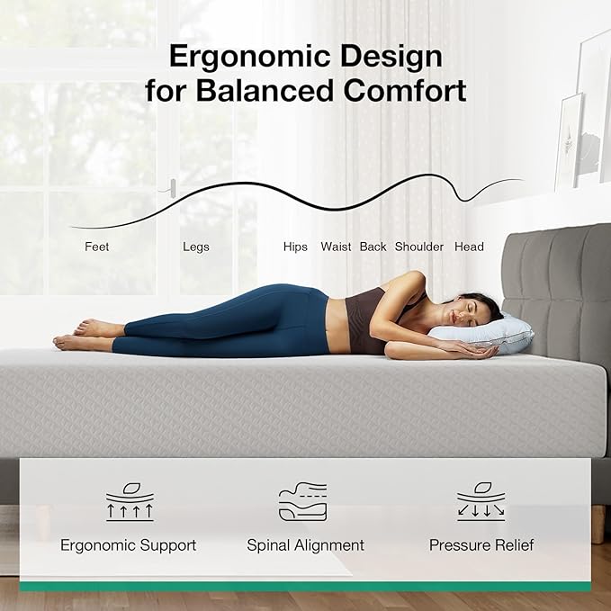 Novilla King Size Mattress, 10 Inch Memory Foam Mattress King for Supportive & Pressure Relief, Removable Washable Cover,CertiPUR-US Certified Mattresses in a Box, Firm