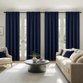 MIULEE 84 Inch Length Navy Blue Blackout Bedroom Curtains Set of 4 | Thermal by MIULEE