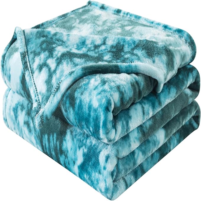 Fuzzy Blanket Queen Size - Teal, Soft and Comfy, Plush and Furry Faux Fur, Reversible Queen Blankets for Queen Full Bed, 90x90 Inches,Teal
