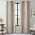 Topfinel Linen Blackout Curtains 86 Inches Long by Topfinel