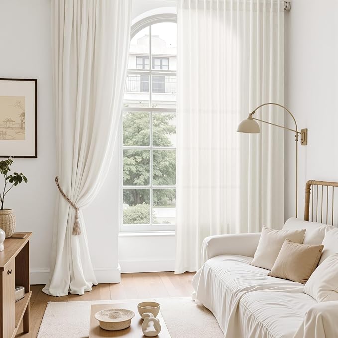 Neutral Linen Curtains 90 Inches Long - Image 6