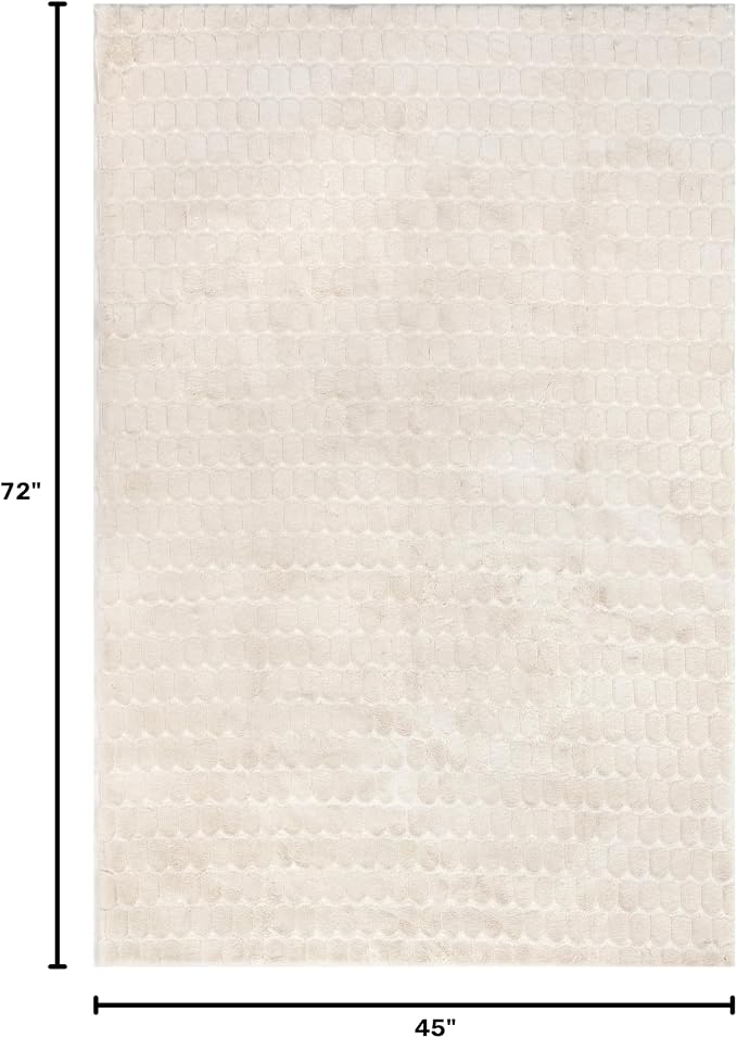 nuLOOM Nia Beige Geometric Washable Area Rug - Image 2