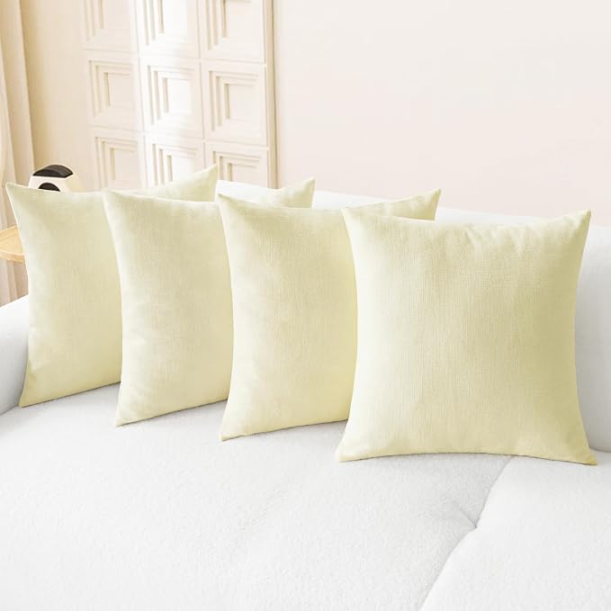 CaliTime Decorative Couch Throw Pillow Covers 18 X 18 Inches Beige | Pack of 4 by CaliTime