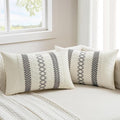 MIULEE Set of 2 Gray Boho Decorative Lumbar Pillow Covers 12x20 Inch | by MIULEE