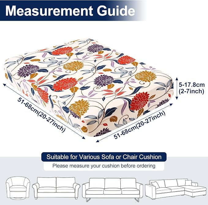 Smiry Waterproof Patio Cushion Covers, Stretch Outdoor Furniture Covers | Couch - Image 6