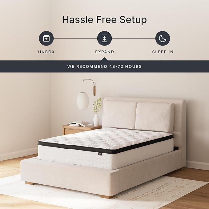 Ashley Chime Full Mattress Hybrid 12 Inch Firm Memory Foam for Pressure Relief, Mattress In a Box with Cooling Gel, Fiberglass Free