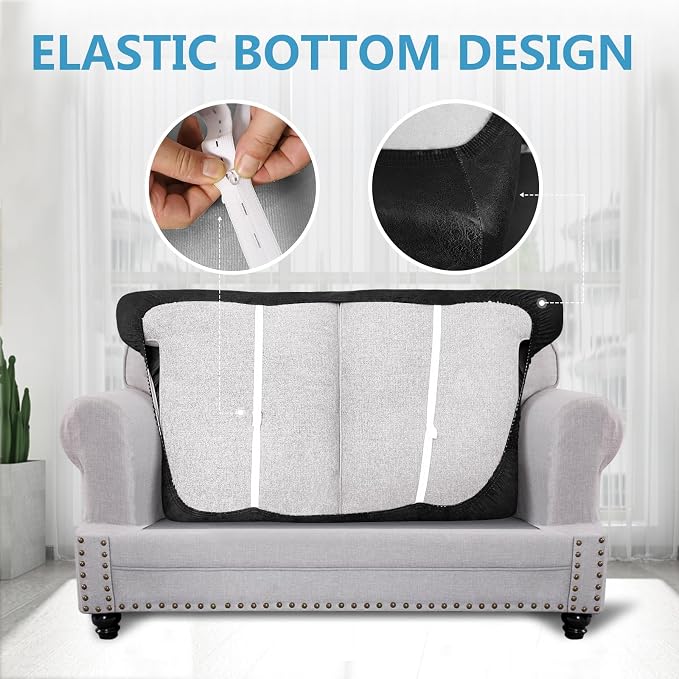 ANARACHON Leather Look Couch Cushion Covers Sofa Seat Slipcovers Sets Couches - Image 4
