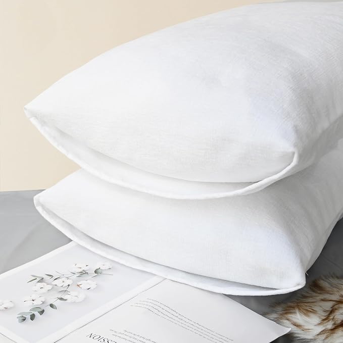 CaliTime Decorative Standard Throw Pillow Covers 26 X 20 Inches True White | - Image 4