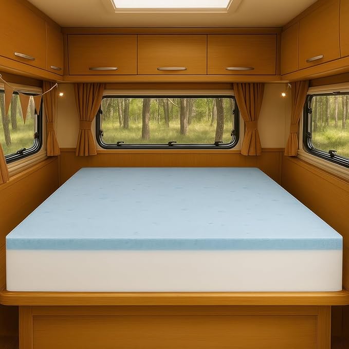 Foamma 10” x 48” x 75” Truck, Camper, RV Travel Visco Gel Memory Foam Bunk Mattress Replacement, Made in USA, Comfortable, Travel Trailer, CertiPUR-US Certified, Cover Not Included