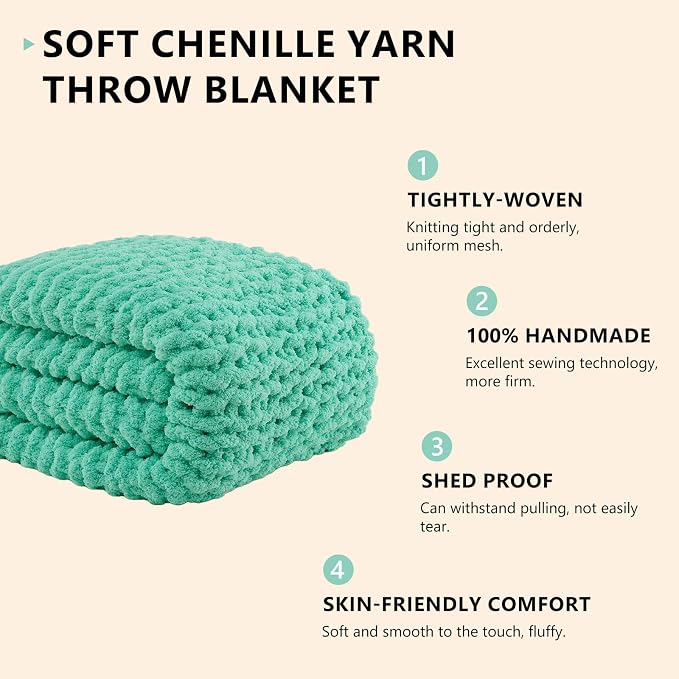 L'AGRATY Chunky Knit Throw Blanket - Image 2