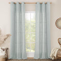 Greyish Blue Linen Curtains 84 Inch Length by LAMIT