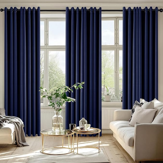 MIULEE Blackout Curtains for Bedroom 2 Panels 50 x 84 Inch Long Navy Blue | - Image 6