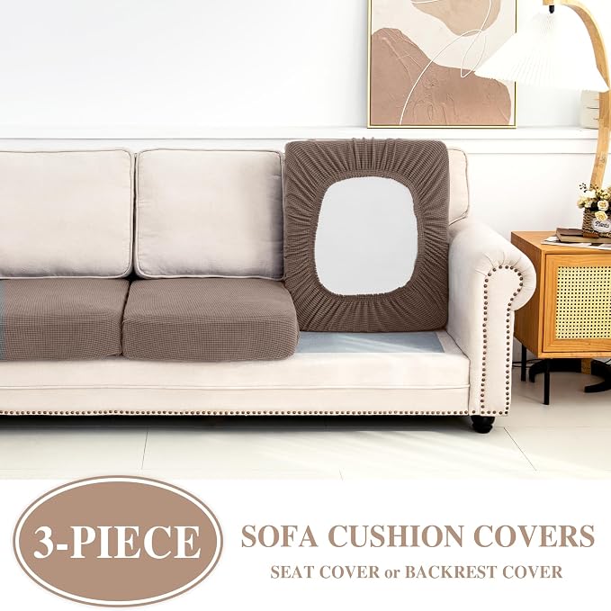 LA MEACK Couch Cushion Covers Seat Cushion Cover Stretch Couch Cover Separate - Image 3