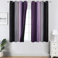 Black and Purple Ombre Blackout Curtains 45 Inch Length | Room Darkening by ESTELARTEXTILER