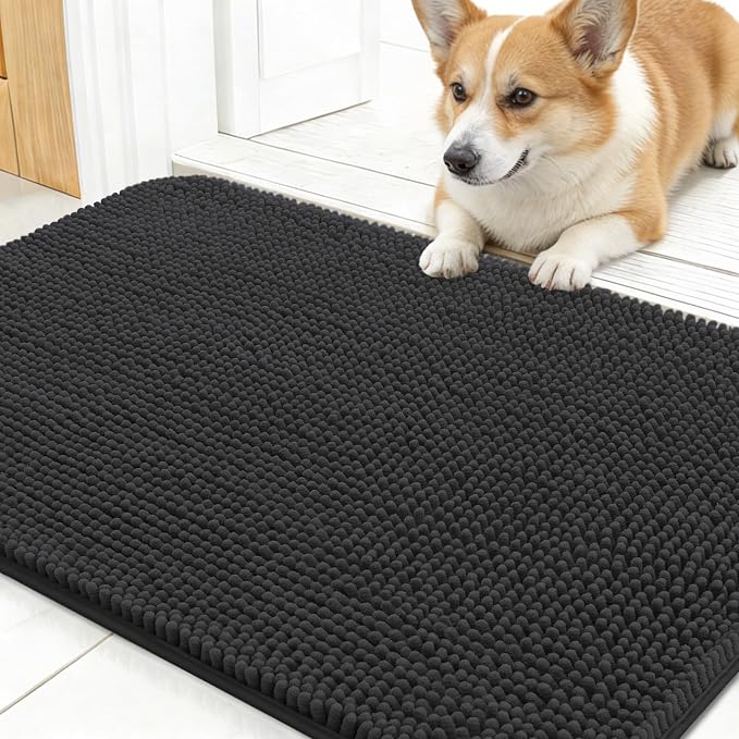 OLANLY Dog Door Mat for Muddy Paws 24x16, Super Absorbent Chenille Mud Mat | by OLANLY