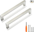 Cabinet Pulls Brushed Nickel Cabinet Handles Square Drawer Pulls, 30 Pack 6-1/4 Inch Stainless Steel Kitchen Door Cupboard Cabinet Handles, Cabinet Hardware Drawer Handles, 160mm Hole Centers