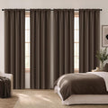 MIULEE 84 Inch Length Chocolate Brown Blackout Bedroom Curtains Set of 4 | by MIULEE