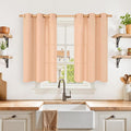 YoungsTex Peach Linen Curtains 40 Inches Long, Short Drapes by YoungsTex