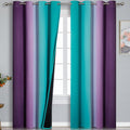 Ombre Teal and Purple Blackout Curtains by ESTELARTEXTILER