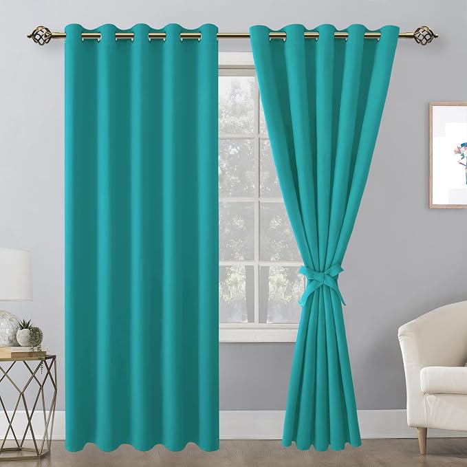 Blackout Curtains for Bedroom, Peacock Teal, 60 x 84 Inch, 2 Panels | Thermal - Image 8