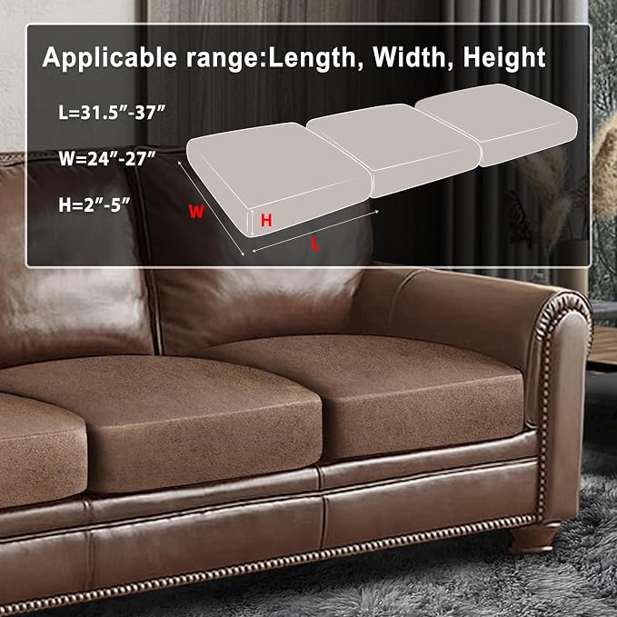 ANARACHON Leather Look Couch Cushion Covers Sofa Seat Slipcovers Sets Couches - Image 3