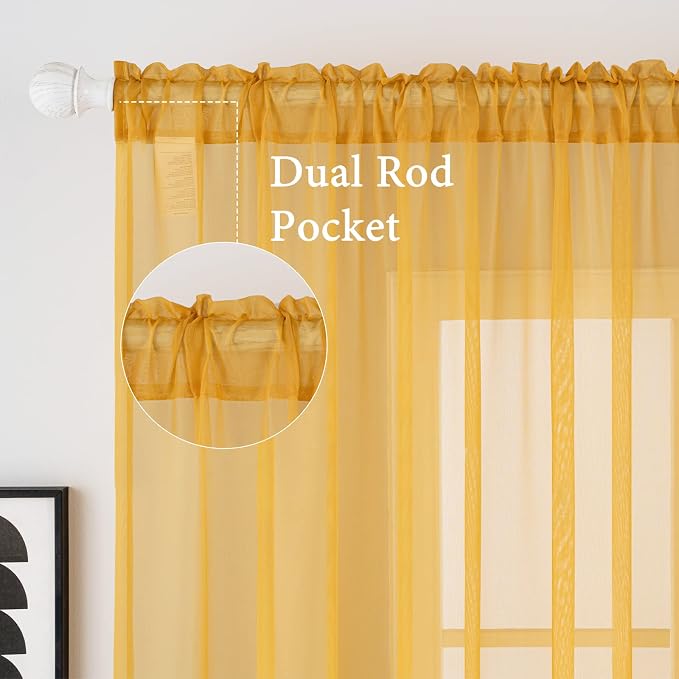 MIULEE 2 Panels Fall Sheer Curtains - Image 2